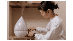 woman perforimng aromatherapy