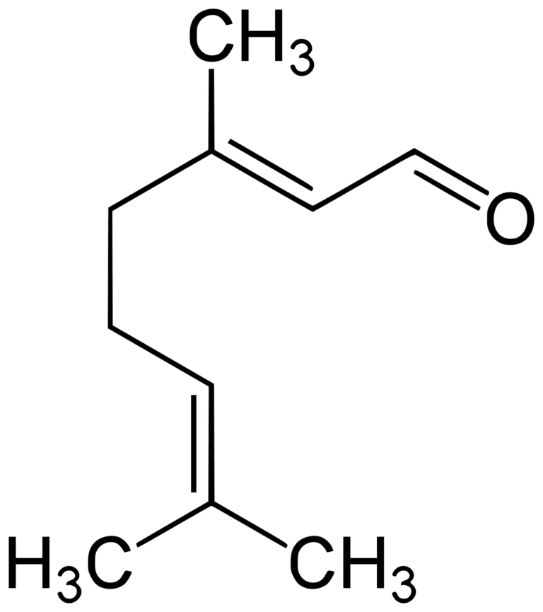 Molecular formula of geraniol terpene.